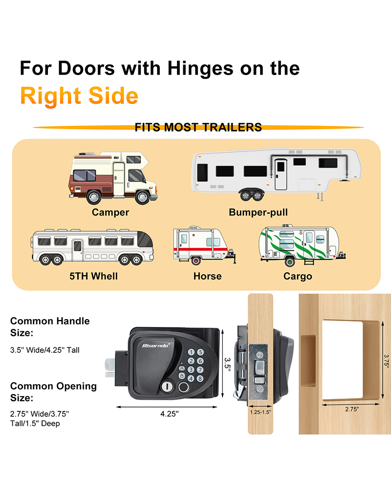 RV Lock by Risornda - 4 in 1 Keyless Entry - Image 6